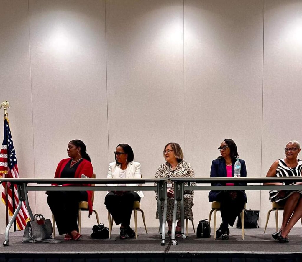 L/R Annette Gray, Regional Director, FAU SBDC, Colleen Robbs, Manager, Solid Waste Authority, Sandra Hammerstein, Deputy Director, City of West Palm Beach, Yolanda Fields, Director, School District of Palm Beach County, Tonya Johnson, Director, PBC Office of Equal Business Opportunity